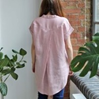 Olivia Pink Linen Shirt S/M -8 to 10 by Biggie Best